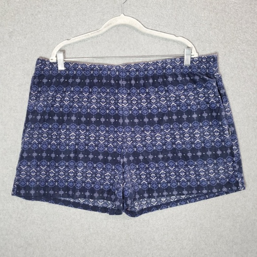 Eddie Bauer Women Sleepwear 2XL Blue Blush Geo Shorts‎ NWT